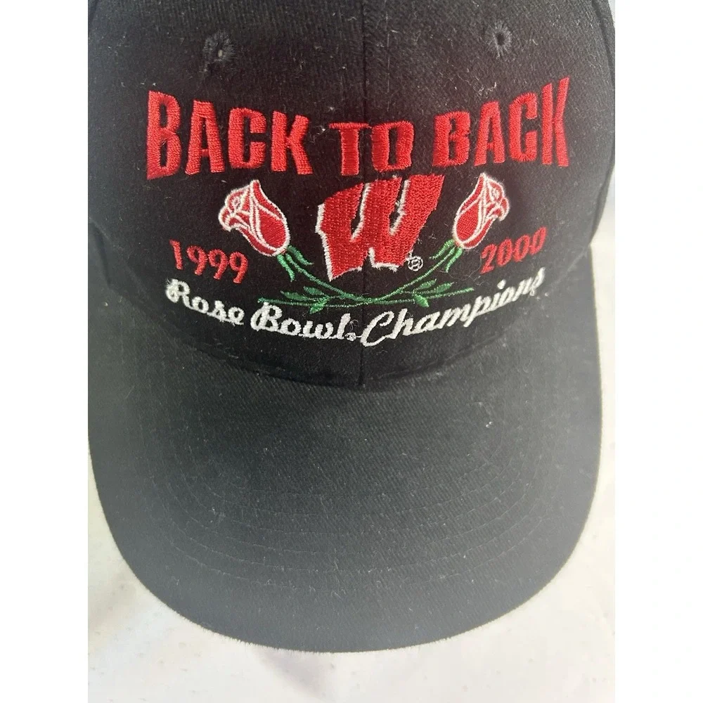 Vintage Wisconsin Badgers Back To Back Rose Bowl Champions Hat 1999 2000